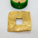Studio Jewellery Gilded Sterling Silver Absract Square Brooch Vintage 2004