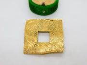 Studio Jewellery Gilded Sterling Silver Absract Square Brooch Vintage 2004