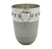 Victorian Sterling Silver 'Just a Thimbleful' Novelty Shot Cup Antique 1876