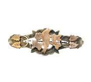 Victorian Sterling Silver & Gold Swallow Bird Sweetheart Brooch Antique c1890s