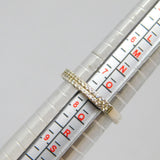 Sterling Silver Double Row White Topaz Half Eternity Ring Vintage c1970 Size P