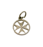 Sterling Silver Cut Out Maltese Cross Charm Or Pendant Vintage c1970s