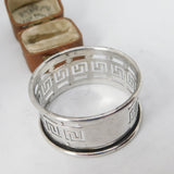 Silver Plated Greek Maze Pattern Meandros Napkin Ring c1920 Antique