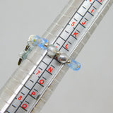 Sterling Silver Blue Beaded Stretch Star Charm Ring Contemporary c2010 Size M-O