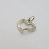 Sterling Silver Twisted Open Heart Charm Pendant Contemporary c2000s