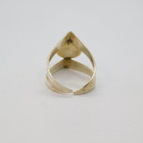 Sterling Silver Tiger's Eye Modernist Open Back Studio Ring Vintage c1970 Size O