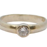 Sterling Silver Round CZ Solitaire Dress Ring Vintage c1970 Size N