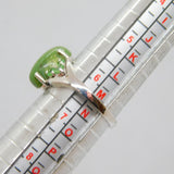 Sterling Silver Serpentine & Synthetic Emerald  Ring Vintage c1970 Size M 1/2