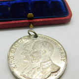 King George V & Queen Mary Silver Jubilee Commemorative Medal Antique 1935