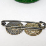 Sterling Silver King Edward VII & George VI Threepence Coin Brooch Antique