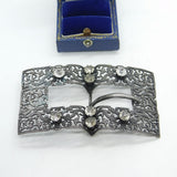 Czech Silver Plated & Paste Set Buckle Antique c1920 Art Deco