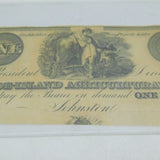 19th Century USA Rhode-Island Agricultural Bank Dollar Note Error Form Antique
