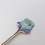 Sterling Silver Enamel Alnwick Souvenir Teaspoon Antique 1919 Birmingham