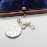 Sterling Silver Stork with the Baby Charm Pendant Vintage c1970