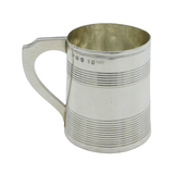 George III Sterling Silver Lined Pattern Christening Mug Antique 1797 London