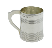 George III Sterling Silver Lined Pattern Christening Mug Antique 1797 London