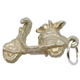 Sterling Silver Moped Bike Charm Pendant Vintage c1970