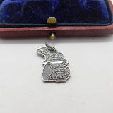 Sterling Silver State of Michigan USA Charm Pendant Vintage c1970