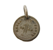 Queen Victoria One Penny Model Small Coin Charm Antique 1848