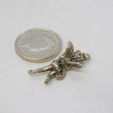Sterling Silver Cherub & the Serpent Charm Pendant Vintage c1970