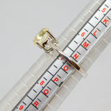 Sterling Silver Oval Citrine Solitaire Dress Ring Vintage c1970 Size N 1/2