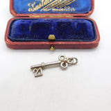 Sterling Silver 21st Birthday Key Charm Pendant Vintage c1970