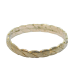 Sterling Silver Flat Twist Pattern Stacking Band Ring Vintage c1970 Size O