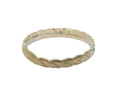 Sterling Silver Flat Twist Pattern Stacking Band Ring Vintage c1970 Size O