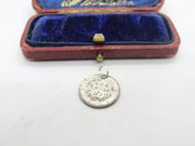 Sterling Silver Queen Victoria Two Annas Coin Charm Pendant Antique c1860