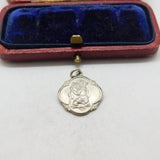Sterling Silver Curved Edge St Christopher Charm Pendant Vintage c1970