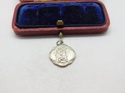 Sterling Silver Curved Edge St Christopher Charm Pendant Vintage c1970