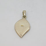 Sterling Silver Abalone Shell Leaf Form Charm Pendant Contemporary c1990s