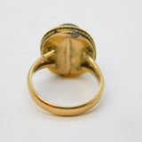 Georgian 9ct Gold, White Enamel & Garnet Mourning Ring Antique c1820s