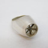 Studio Sterling Silver Propeller Form Signet Ring Vintage c1970s