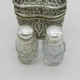 George III Filigree Sterling Silver Double-Scent Bottle Box Antique c1780s