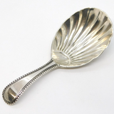 Victorian Sterling Silver Shell Bowl Tea Caddy Spoon Antique 1866 London
