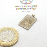 Silver Plated French Roman Catholic Lourdes Pendant Antique c1930 Art Deco
