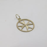 Sterling Silver Patterned Textured Maltese Cross Charm Pendant Vintage c1970