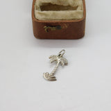 Sterling Silver Palm Tree Charm Pendant Vintage c1970