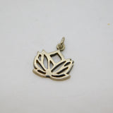 Sterling Silver Lotus Form Charm Pendant Modern c2000s