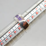 Sterling Silver Amethyst Half Eternity Band Ring Vintage c1990 Size P 1/2