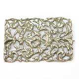 Victorian Sterling Silver Floral Pattern Buckle Style Brooch Antique c1880