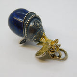 19th Century Russian Silver & Blue Enamel Chevalier Helmet Pendant Antique