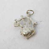 Sterling Silver Scottish Bagpipes Charm Pendant Vintage c1970