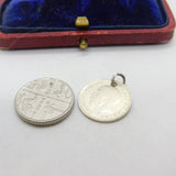 Sterling Silver King George V Threepence Charm Pendant Antique 1919