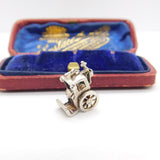 Sterling Silver Victorian Carriage Charm Pendant Vintage c1970