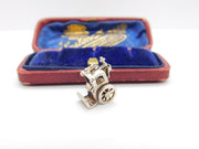 Sterling Silver Victorian Carriage Charm Pendant Vintage c1970