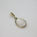 Sterling Silver Cabochon Moonstone Oval Drop Charm Pendant Vintage c1970