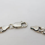 Sterling Silver Curb Link ID Chain Bracelet Vintage c1970s 8.2" Length