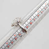 Sterling Silver Spinel Cluster Flower Dress Ring Vintage c1970 Size N 1/2
